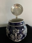 Vtg Marzi   Remy German Beer Stein 2975 Cobalt Blue Edelweiss Pewter Lid 0 5l