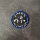 Thin Blue Line  Police Printed Morale Patch - 3 Inch Round  Hook   Loop Back