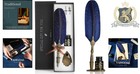 Luxury Vintage Feather Dip Pen Set With Ink   Nibs - Elegant Calligraphy Tool
