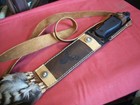 Rite Edge Knife W  A Custom Made Fancy Leather Sheath W  Sholder Strap