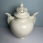 Vintage Lenox Reticulated Potpourri Jar Ivory Urn Creamware Early 20th Century