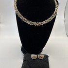 Gold Over Silver 925 Gemstones Necklace And Earrings Signed  Ross Simons  