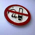 Vintage Round Cast Iron No Smoking  No Fumar Sign