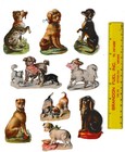 Antique Victorian Die-cut Scrap Lot Of 9 Dogs Puppies Pups Animals Full Body