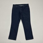 Carhartt Women   s Relaxed Fit Dark Wash Work Blue Jeans 393-83 Size 12 Short New