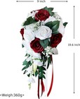 Bride Artificial Rose Flowers With Ribbons  Wedding Bridal Bouquet