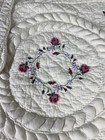 Vintage Jc Penney Embroidered Rose Pillow Shams Set Of 2