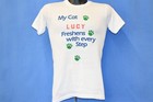 Vintage 80s Fresh Step My Cat Lucy Freshens Every Step Kitty Litter T-shirt S