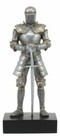 Italian Medieval Knight Statue On Black Pedestal Base 9 tall Suit Of Armor
