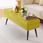 Storage Ottoman Bench  43 5  Tufted Entryway Bench  Upholstered Long Ottoman    