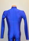 Men Catsuit 330-89 Long Sleeve High Collar Zipper Front Blue Spandex Size L