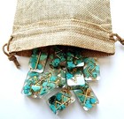 Elder Futhark Runes Handmade Resin And Turquoise Crystal Runes   Rune Card Set