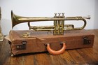 Vintage Antique Getzen Deluxe 90 Brass Trumpet W  Original Case Mouthpiece