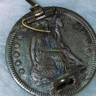 Love Token Brooch Silver Seated Liberty Quarter Handmade  gwa  Engraved 1880s