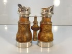 Antique Leather Wrapped Brass French Chevalier Paris Opera Glasses Binoculars