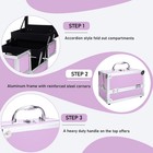 Sm-2176 Aluminum Makeup Train Case Jewelry Box Cosmetic Organizer With Mirror 9 