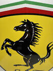 Ferrari Scuderia Steel Large Die Cut Enamel Dealer Sign 37  High X 33  Wide