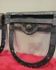 Antique Vintage Old Horseshoe U Shaped Cast Iron Barn Door Rollers hangers pair