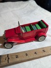 Vintage Tin Litho Toy Car Old Timer Touring Roadster Made In Japan 1950s Red