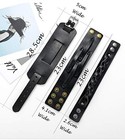  3pcs Genuine Leather Bracelet Braided Biker Cuff Strap Punk Color A 3pcs black