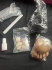 Saviland Practice Foot Nail Display Kit  Free-standing  Beige Plastic  100 Tips