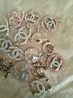 Silver Lot Of 18  16 - 25mm Stamped  Zipper Dior Gucci Chanel  Charm 