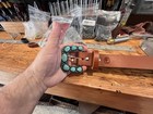 Ranger B Belt Buckle Bonfe Leather Handmade Cowhide Sterling Silver