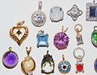All Tiny Rhinestones Charm pendant Lot Of 25 Vintage-mod Craft Jewelry Design
