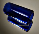 Real Bottleneck Slide Hand Polished Blue 2  Resonator 00 Steel National Guitar 