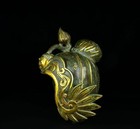 13 2  China Antique The Warring States Period Bronze Mismatch Gold Helmet