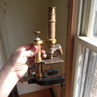 Antique 1896 Brass Bausch   Lomb Microscope W extra Lenses In Original Wood Case