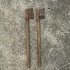 Lot Of 2 Vtg Tobacco Knife Cane Harvesting Farm Tool Cutter 18    Wood Handles
