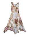 Vintage 90s Romatic Pink Floral Fairy-core Dress Asymmetrical 10 12 Easter 
