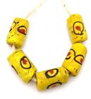 Rare Old Venetian Antique Wound Yellow With Red Eye African Glass Trade Beads