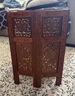 Stunning Vintage Anglo-indian Hand Carved Folding Hexagonal Table Base   Antique