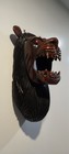 Hand Carved Lion Head  Original Wood 15  L X 6  W