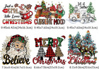 6 Sheets Christmas Iron On Transfer Stickers Xmas Heat Transfer Vinyl Patches Sa