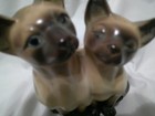 Vtg Mcm Ceramic Twin Siamese Cat Planter Figurine Made In Japan