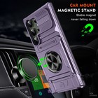 For Samsung Galaxy S25 Ultra S24 Fe S23 Rugged Case With Ring Stand Card Holder