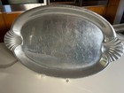 Vintage Wilton Armetale Pewter 16 5  Oval Serving Platter Shell Handles Usa Made