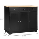 Buffet Cabinet  Coffee Bar Cabinet With 3 Drawers  Black