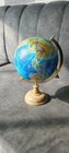 Antique Style World Globe 8    Brass Arc Wooden Base Educational Decor
