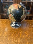 Vintage Usa Black Ocean Replogle 12  Starlight Globe Chrome Stand 1940   s Deco 