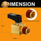 Air Compressor Valve Brass Drain Cock Ball Valve 1 4  Male Thread Air Compressor