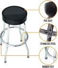 Queen - Rocksax - Queen - Classic Crest Logo - Bar Stool With Swivel Seat  black
