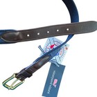 Vineyard Vines Seattle Mariners Canvas Leather Belt Mlb Brass Buckle