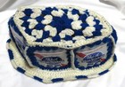 Vtg Pbr Pabst Blue Ribbon Beer Can   Crochet Hat 70s Knit Funny Party White Blue