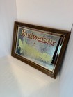 Budweiser Beer Mirror Sign Clydesdale Horses Framed Vintage Bar Decor 20 5x14 5