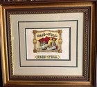 Vintage Paid In Full Cigar Label Framed Art Ornate Gold Tobacco Box Inner Print