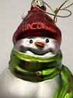 Vintage Glass Snowman Christmas Ornament